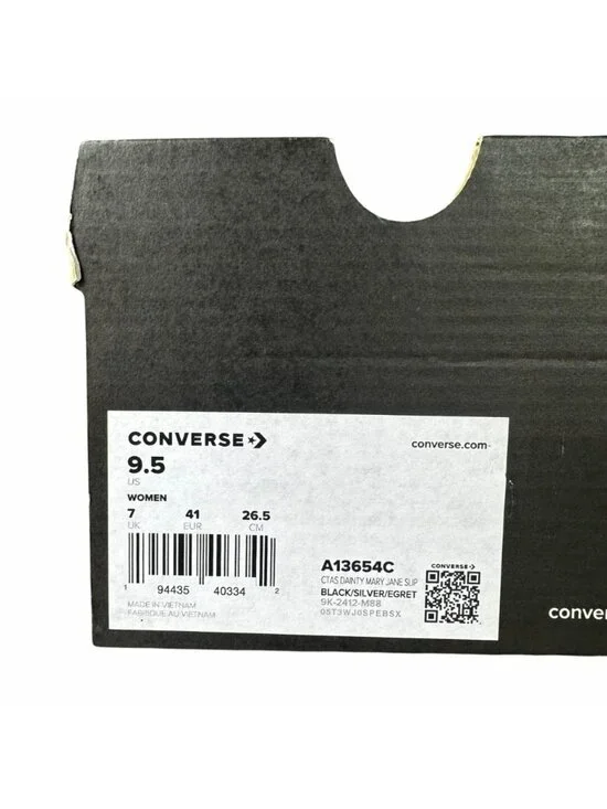 ⭐Converse Dainty Mary Jane Dark Romance Sz 9.5 Women shoes Sneaker Black A13654C - Picture 8 of 12